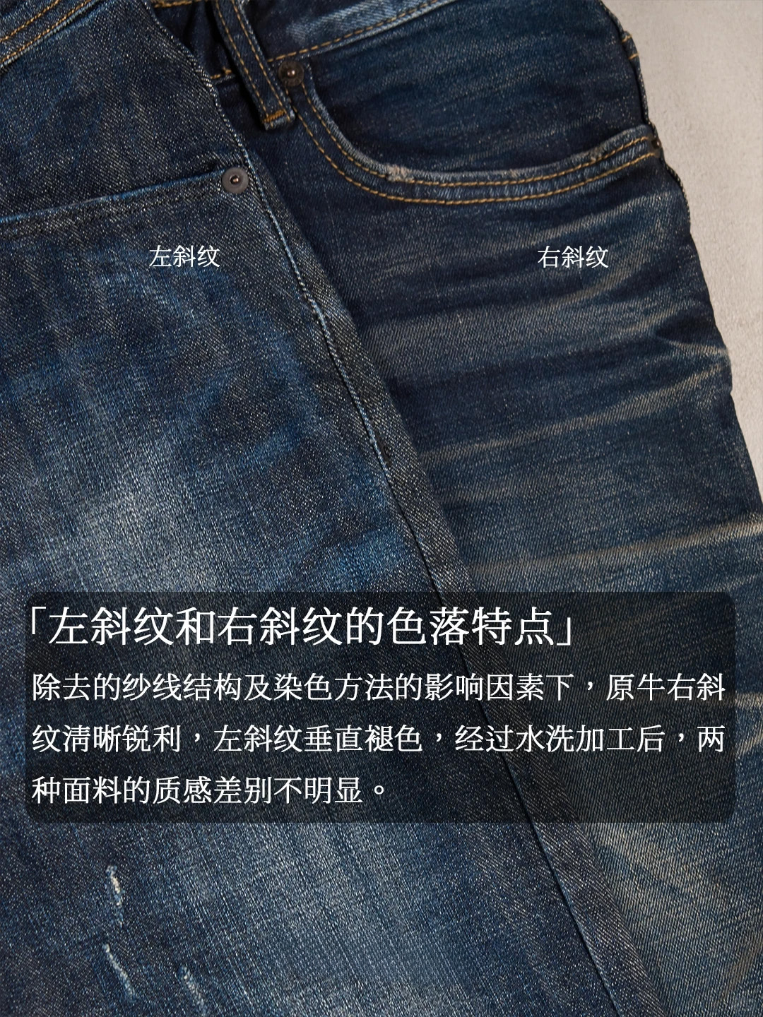左斜还是右斜？丹宁面料斜纹方向