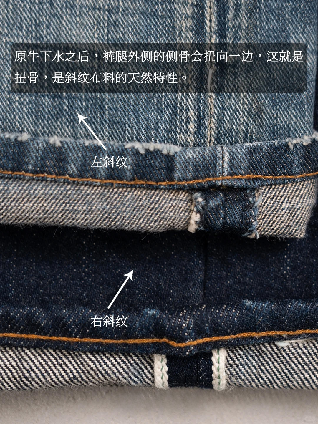 左斜还是右斜？丹宁面料斜纹方向